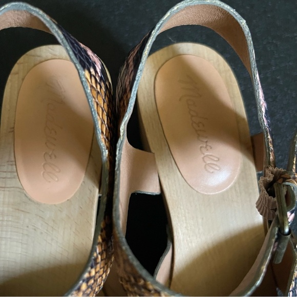 Madewell The Johanna Crisscross Clog Sandal in Snake Embossed Leather size 7.5 - Picture 5 of 10
